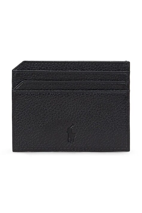 Polo Ralph Lauren чохол для карток чоловічий шкіряний — SS25-PFM035, чорний — фото 2