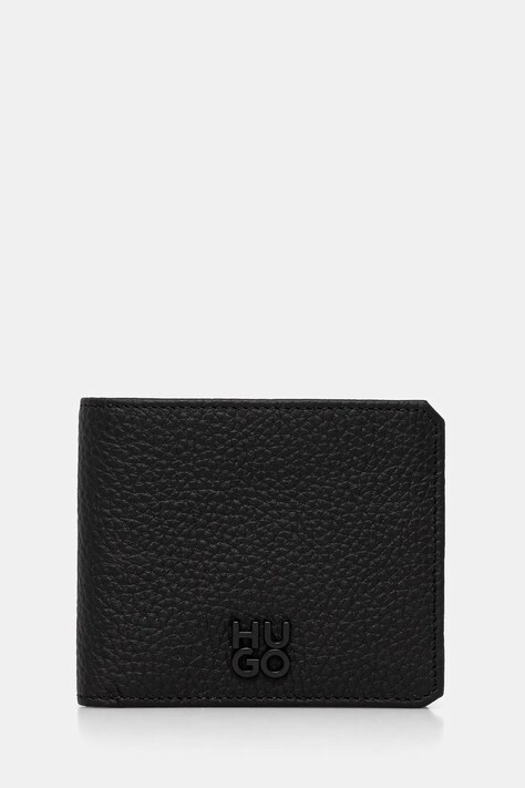 Kožená peněženka HUGO černá barva, 50541984