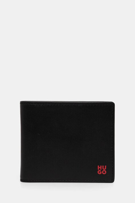 HUGO portofel de piele barbati, culoarea negru, 50546129