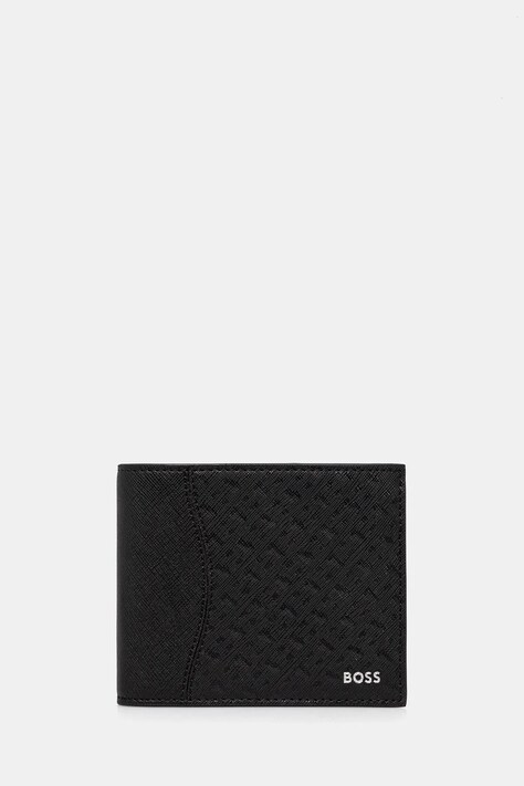 BOSS portofel de piele barbati, culoarea negru, 50542387