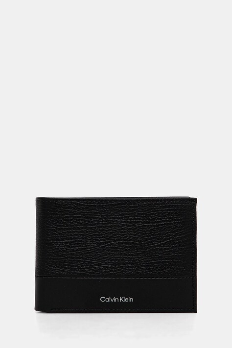 Calvin Klein portofel de piele barbati, culoarea negru, K50K512847