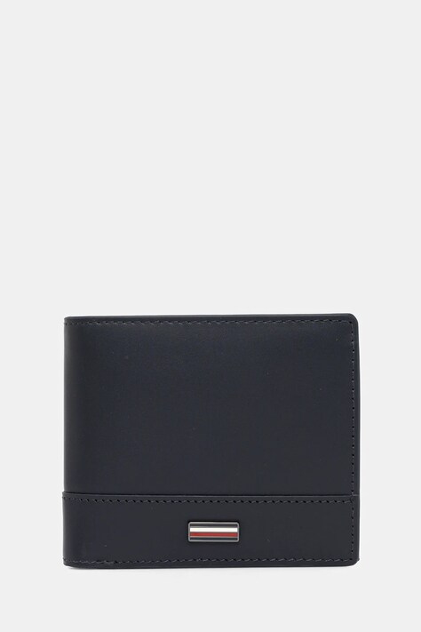Kožená peněženka Tommy Hilfiger tmavomodrá barva, AM0AM13246