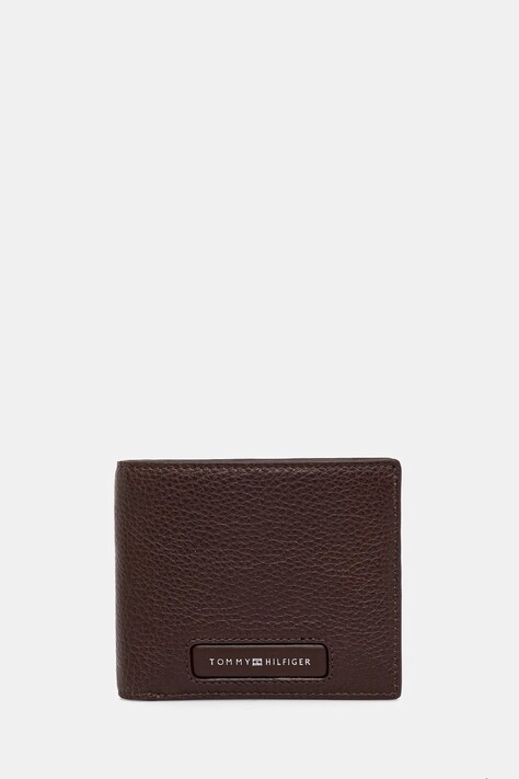 Tommy Hilfiger portofel de piele barbati, culoarea maro, AM0AM13252