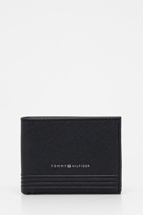 Tommy Hilfiger portofel de piele barbati, culoarea albastru marin, AM0AM13258