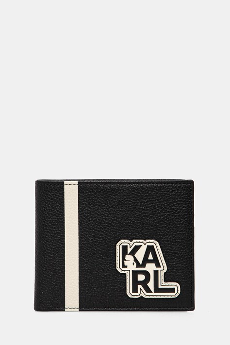 Karl Lagerfeld portofel de piele barbati, culoarea negru, ASM32003