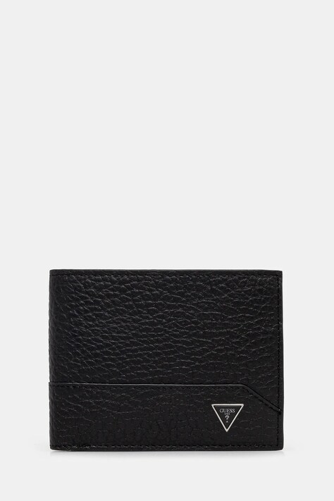 Guess portofel de piele BARCELLONA barbati, culoarea negru, SMBAGR LEA24