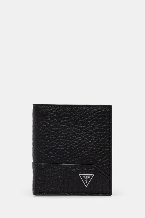Guess portofel de piele BARCELLONA barbati, culoarea negru, SMBAGR LEA22