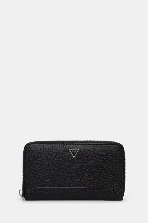 Guess portofel de piele BARCELLONA barbati, culoarea negru, SMBAGR LEA28