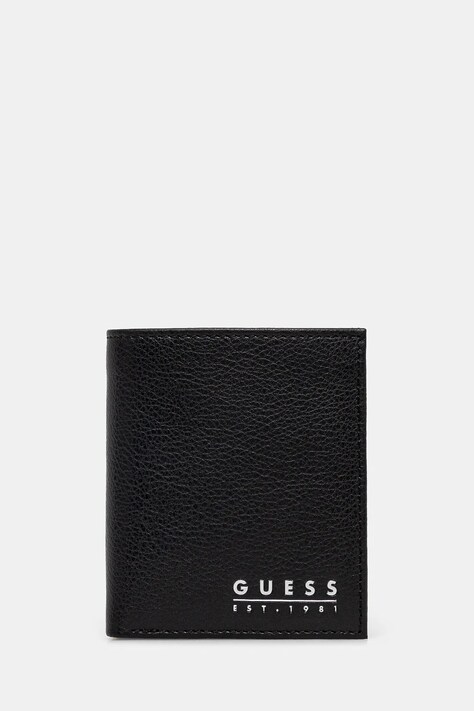 Guess portofel de piele MADRID barbati, culoarea negru, SMMATL LEA22