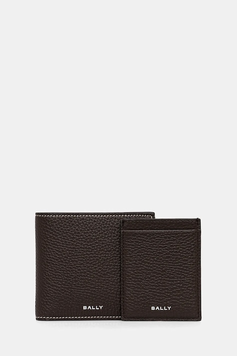 Bally portofel din piele si suport pentru card culoarea maro, MLW06Z