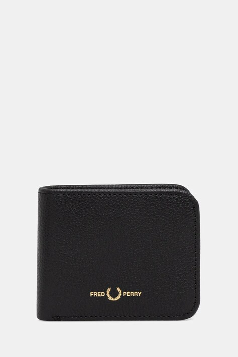 Kožená peněženka Fred Perry černá barva, L9264.102