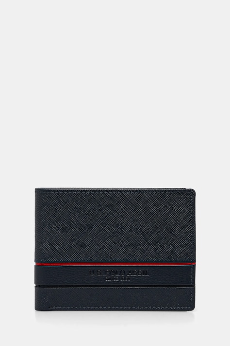 Шкіряний гаманець U.S. Polo Assn. Yale чоловічий колір синій WEUYA2619MHA