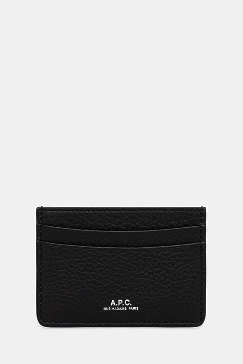 Kožni etui za kartice A.P.C. Porte-Cartes Andre boja: crna, PXCBC.H63028