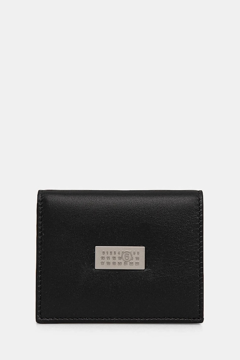 Kožená peňaženka MM6 Maison Margiela čierna farba, SA5UI0015.P7258