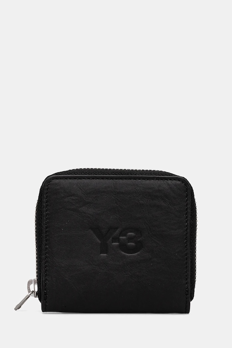 Kožená peněženka Y-3 Crinkle Leather Wallet černá barva, JD2895