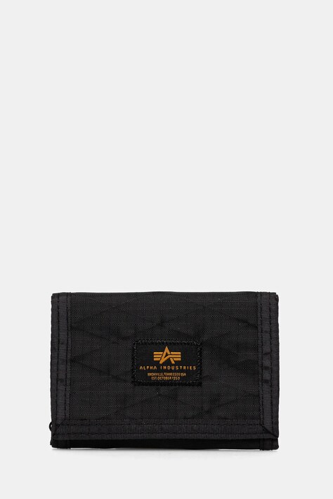 Πορτοφόλι Alpha Industries Combat Label Wallet χρώμα: μαύρο, 156951