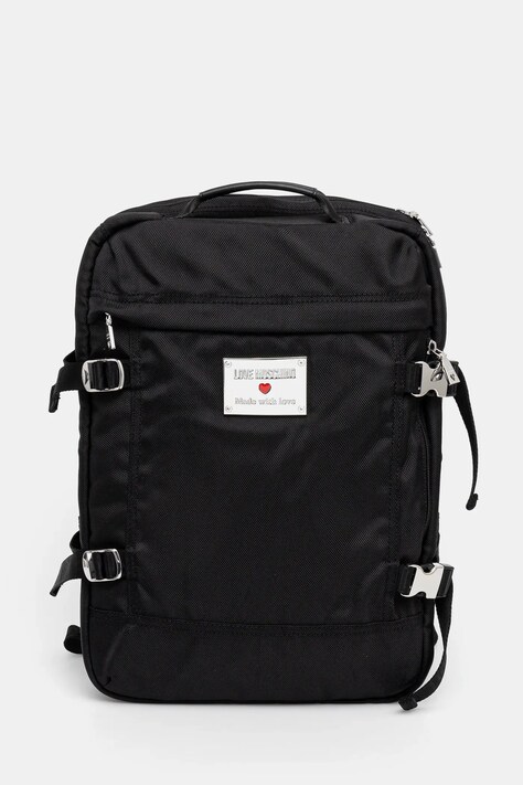 Love Moschino rucsac femei, culoarea negru, mare, neted, JC4200PP1
