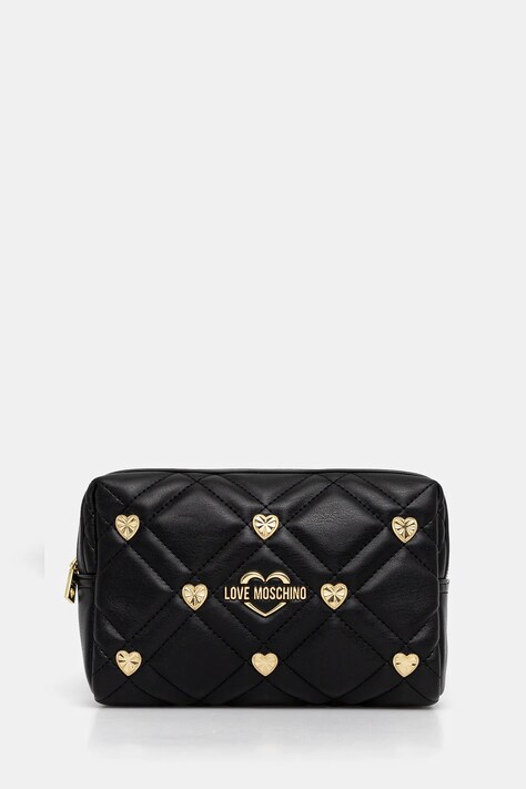 Love Moschino rucsac femei, culoarea negru, mic, cu imprimeu, JC4197PP1