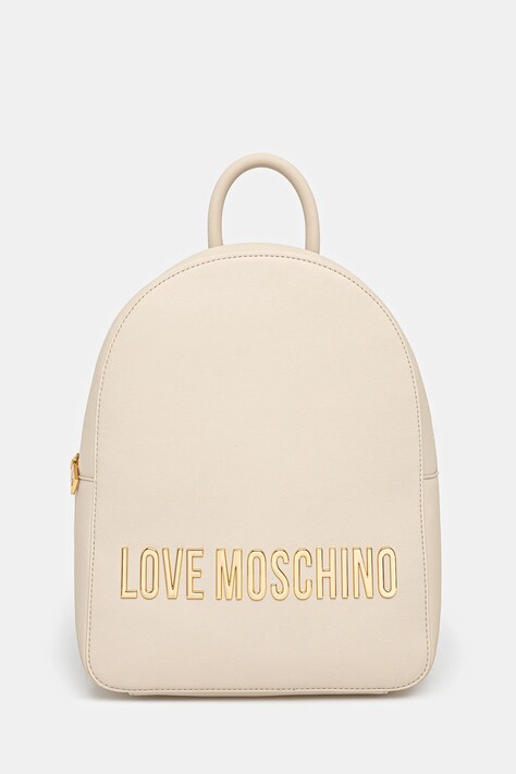 Love Moschino rucsac femei, culoarea bej, mare, cu imprimeu, JC4193PP1