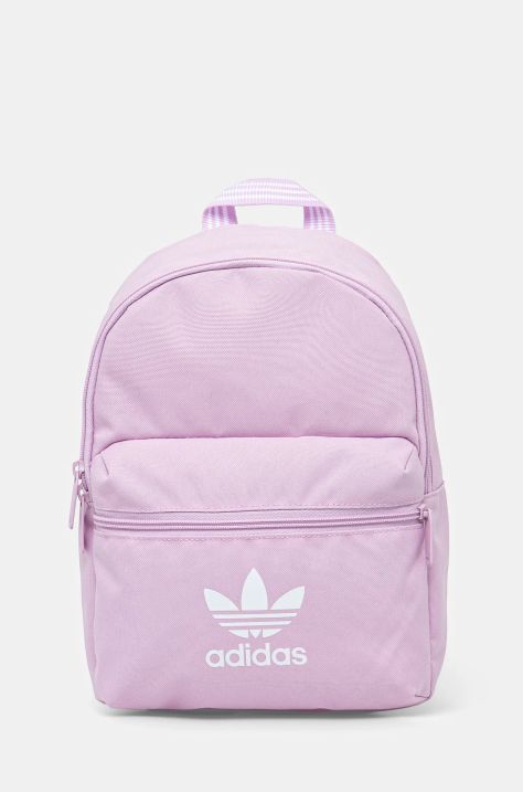 adidas Originals plecak Adicolor damski kolor fioletowy mały z nadrukiem JI9439