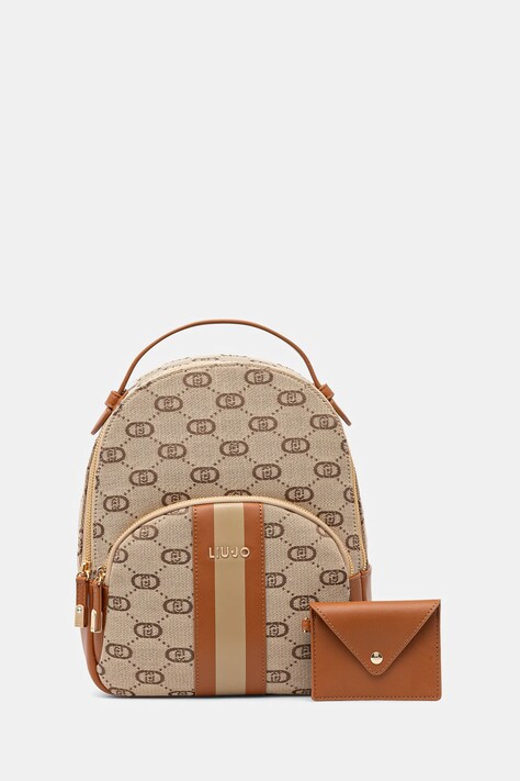 Batoh Liu Jo dámský, hnědá barva, malý, vzorovaný, AA5157 T3846
