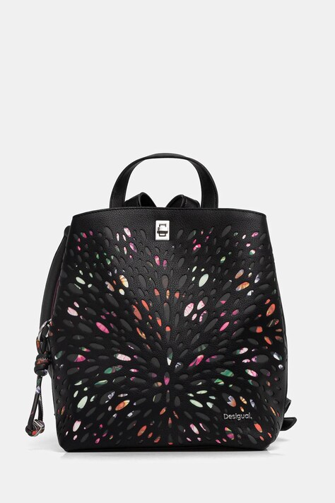 Batoh Desigual BLACKWELL SUMY MINI dámský, černá barva, malý, vzorovaný, 25SAKP25