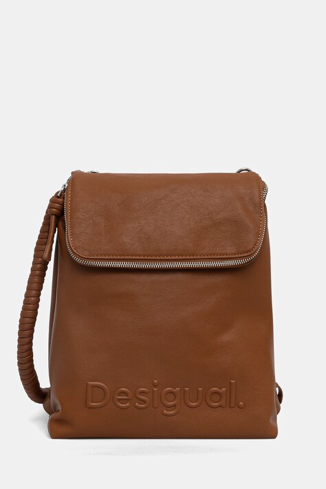 Batoh Desigual HALF HAMPTON CAMEL dámský, hnědá barva, velký, hladký, 25SAKP33