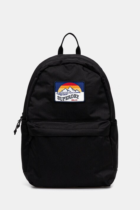 Superdry rucsac femei, culoarea negru, mare, cu imprimeu, Y9110273A-02A