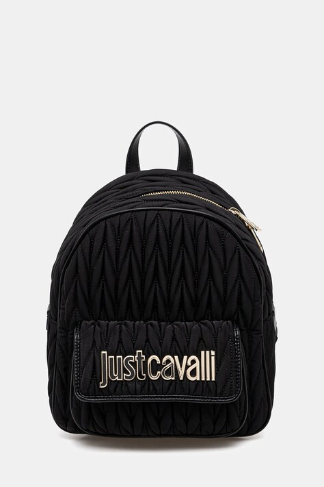 Just Cavalli rucsac femei, culoarea negru, mic, neted, 78RA4BF8 ZSC08
