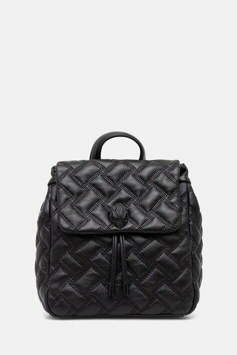 Kožený batoh Kurt Geiger London KENSINGTON dámský, černá barva, malý, hladký, 1268700109