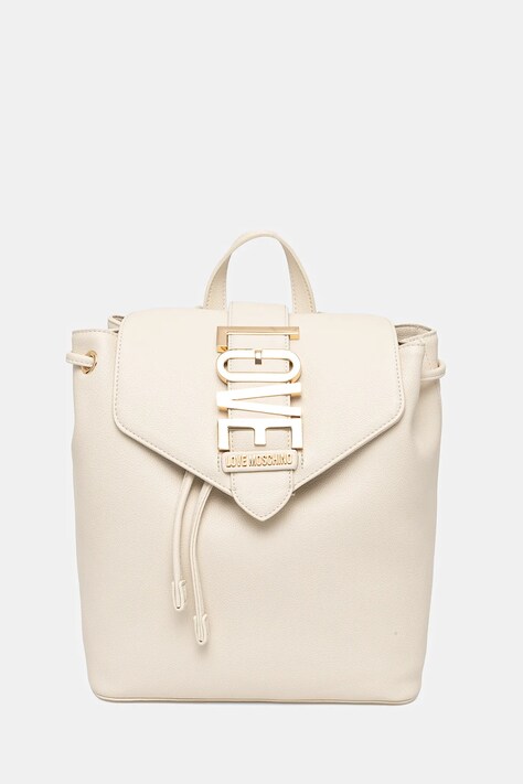 Love Moschino rucsac femei, culoarea bej, mic, neted, JC4229PP0MKC0110