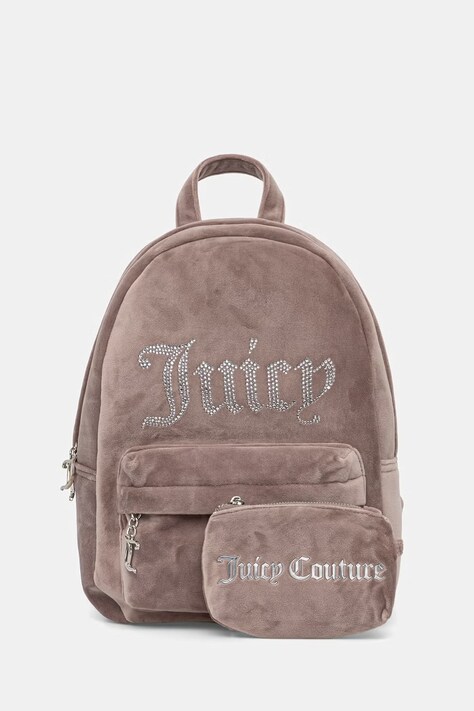 Juicy Couture plecak damski welurowy KIMBERLY beżowy BEJQL8760WPO