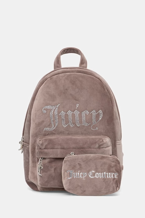 Juicy Couture plecak damski welurowy KIMBERLY beżowy BEJQL8760WPO