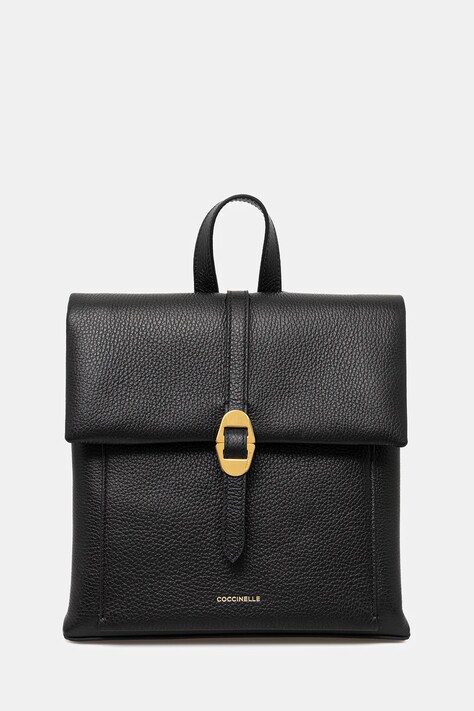 Usnjen nahrbtnik Coccinelle COCCINELLEDORIAN ženski, črna barva, RCK 14 01 01