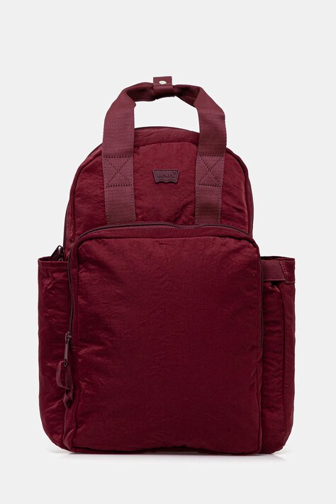 Levi's plecak damski kolor bordowy duży gładki D7738-0010