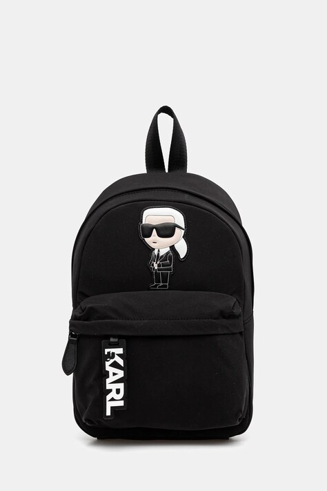 Detský ruksak Karl Lagerfeld čierna farba, veľký, s nášivkou, Z30406