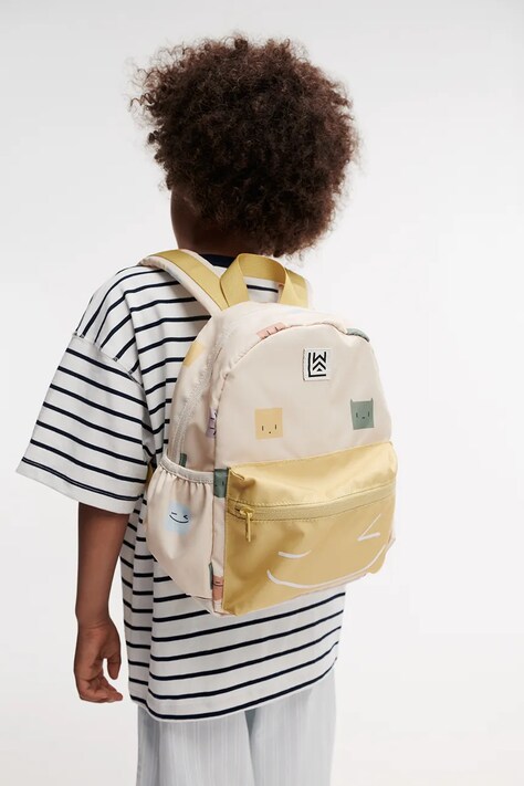 Liewood ghiozdan copii Andreas Backpack culoarea galben, mare, cu imprimeu, LW19643