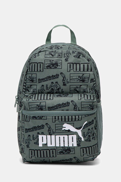 Puma ghiozdan copii PHASE AOP Small Backpack culoarea verde, mic, modelator, 091324