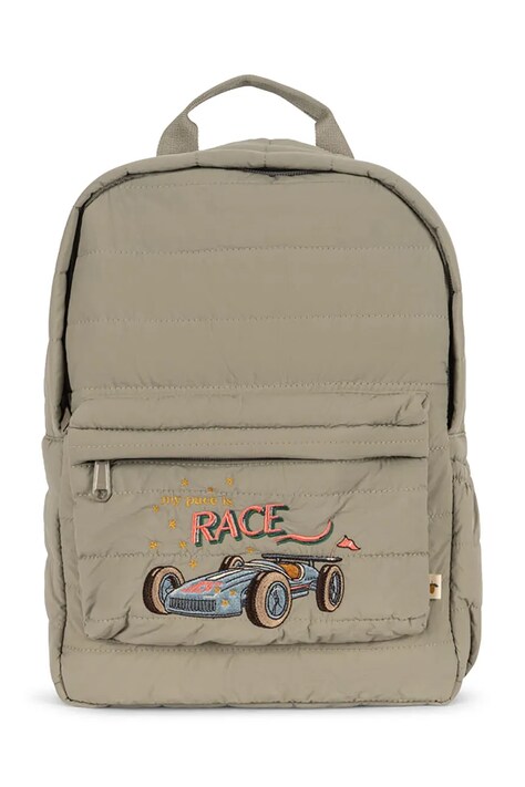 Konges Sløjd ghiozdan copii JUNO QUILTED BACKPACK culoarea verde, mic, cu imprimeu, KS102761