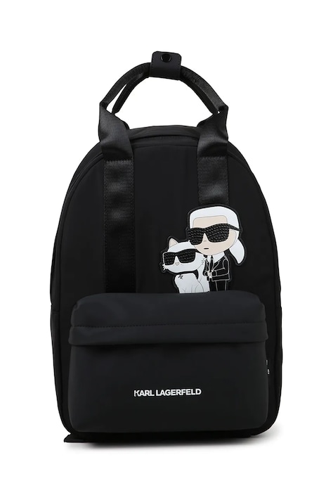 Karl Lagerfeld Ghiozdan copii culoarea negru, mare, cu imprimeu, Z30559