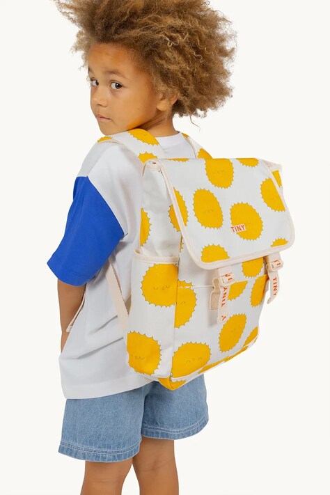 Дитячий рюкзак Tinycottons SUN BACKPACK колір бежевий великий візерунок SS25-401