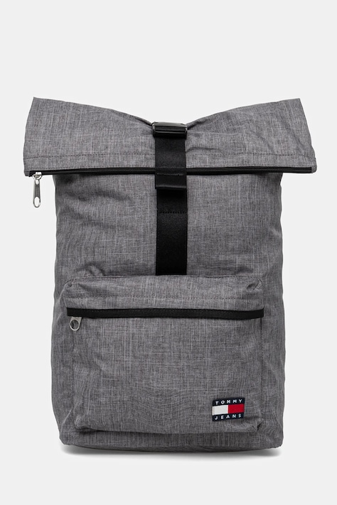 Batoh Tommy Jeans pánský, šedá barva, velký, hladký, AM0AM12914