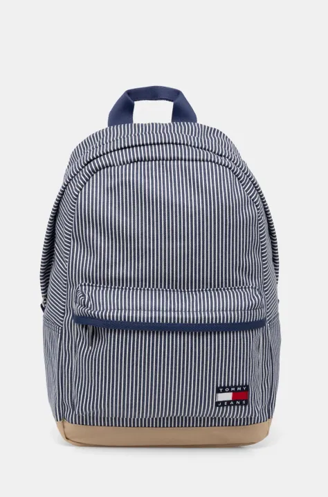 Tommy Jeans rucsac bărbați, culoarea bleumarin, mare, cu imprimeu, AM0AM13357