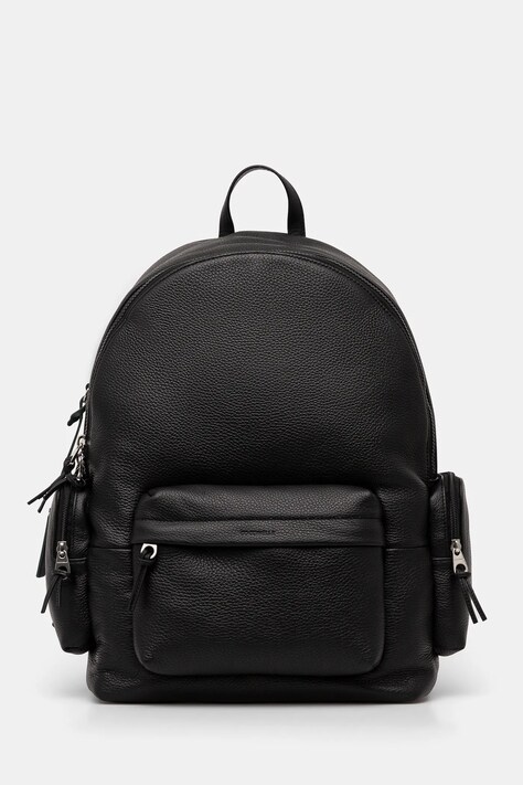 Кожена раница Coccinelle в черно голям размер с изчистен дизайн E1 MUK 84 05 01