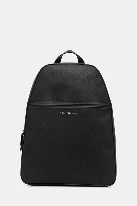 Usnjen nahrbtnik Tommy Hilfiger moški, črna barva, AM0AM13213