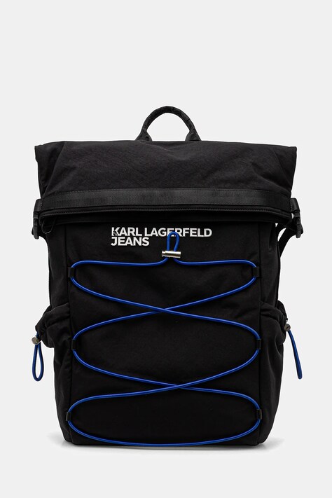 Karl Lagerfeld Jeans rucsac barbati, culoarea negru, mare, cu imprimeu, A2M30114