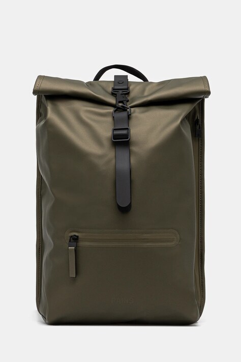 Rains backpack Rolltop Rucksack W3 green color smooth 13320