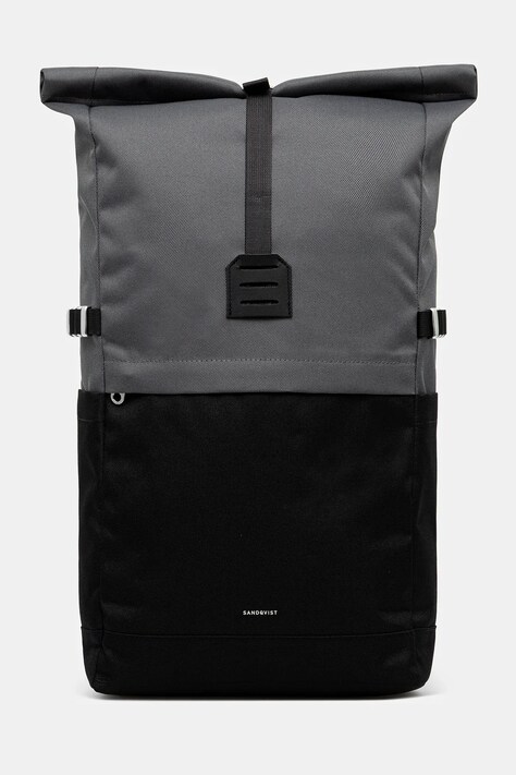 Sandqvist backpack Icon Rolltop M black color smooth 251404103