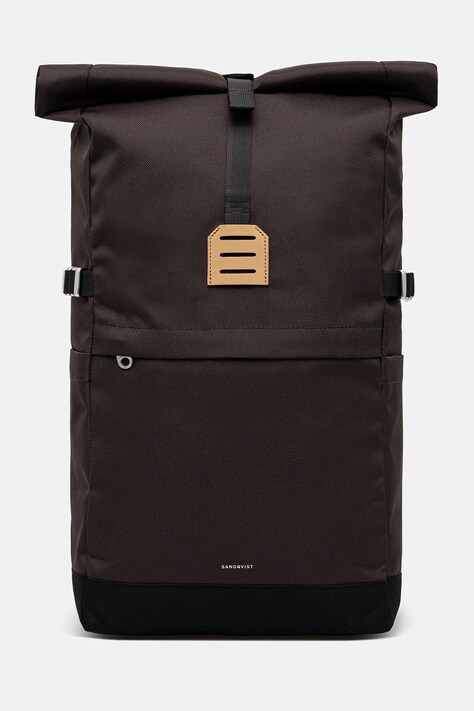 Sandqvist backpack Icon Rolltop M brown color smooth 251404201