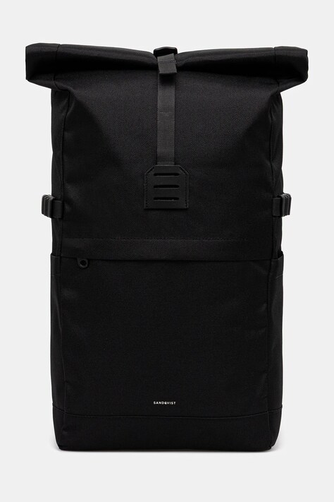 Sandqvist backpack Icon Rolltop M black color smooth 251404995